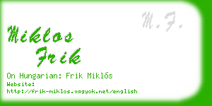 miklos frik business card